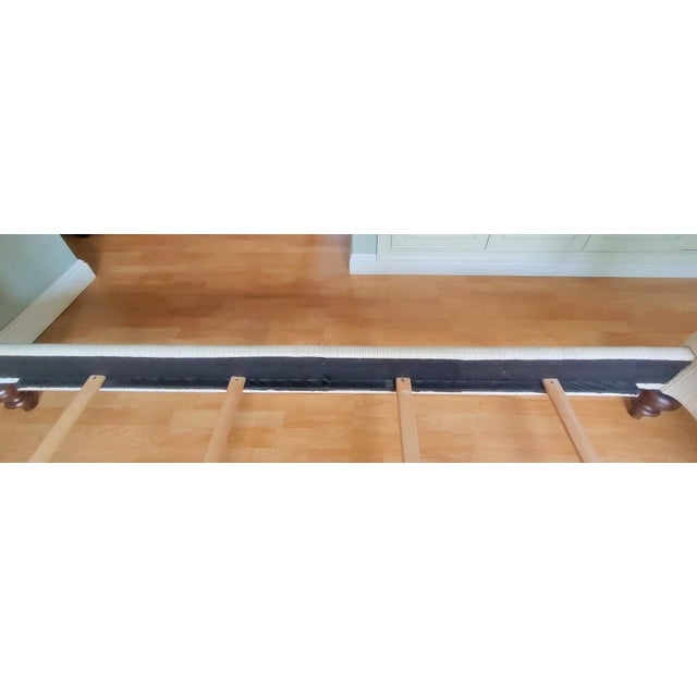 Custom Upholstered Sleigh Bed Frame, Ethan Allen British Classics Sleigh Bed For Sale - Image 9 of 12