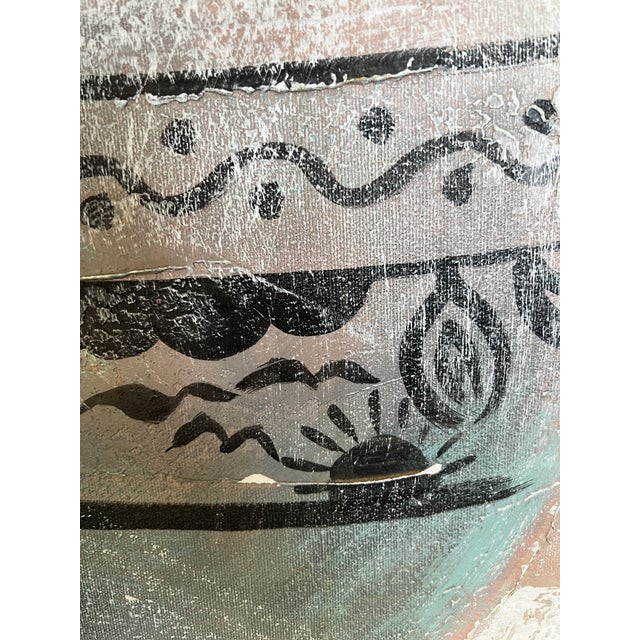 Late 20th Century Large Signed Southwestern Pottery and Desert Landscape Textured Painting on Canvas For Sale - Image 9 of 13