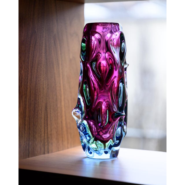 Art Glass Czech Vase by Jan Beranek and Frantisek Vizner from Skrdlovice, 1960s, Set of 2 For Sale - Image 10 of 18