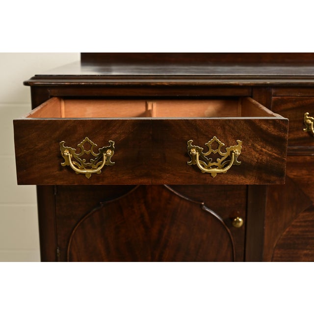 Limbert Antique Queen Anne Carved Mahogany Sideboard or Bar Cabinet, Circa 1920s For Sale In South Bend - Image 6 of 12