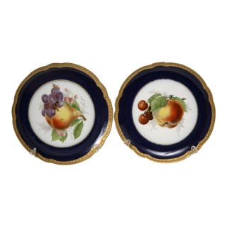 Rosenthal Gilted Hand-Painted Fruit Plates - Germany - Early 1900's For Sale