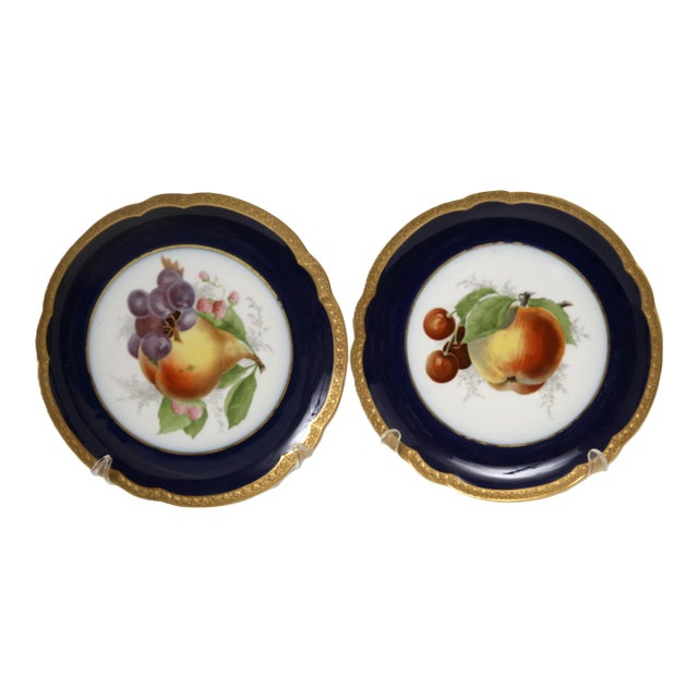 Rosenthal Gilted Hand-Painted Fruit Plates - Germany - Early 1900's For Sale
