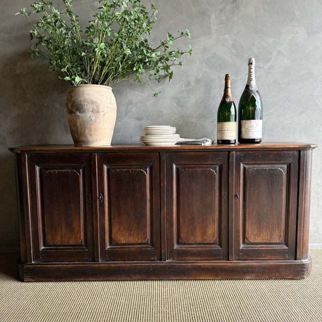 Bistro IV Reclaimed Elm Wood Cabinet With 4 Doors and Working Locks For Sale - Image 15 of 15