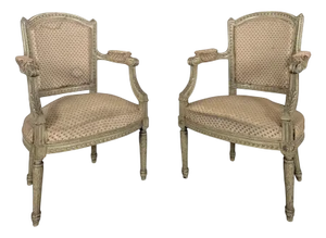 Louis XVI Style Armchairs, Set of 2