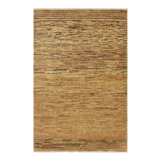Shabby Chic Gabbeh Beige/Rust Wool Rug - 3'10'' X 5'9'' For Sale
