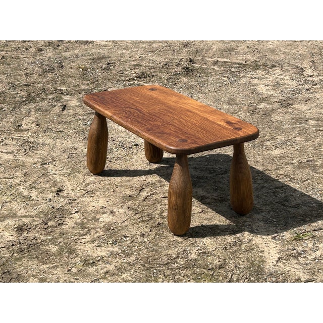 Early 21st Century Danish Modern Brutalist Oak Coffee Table For Sale - Image 5 of 5