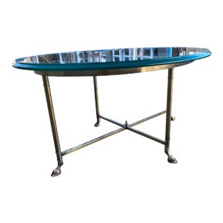 Mastercraft Brass Hoofed End Table in Faux Bamboo Manner of Jansen For Sale