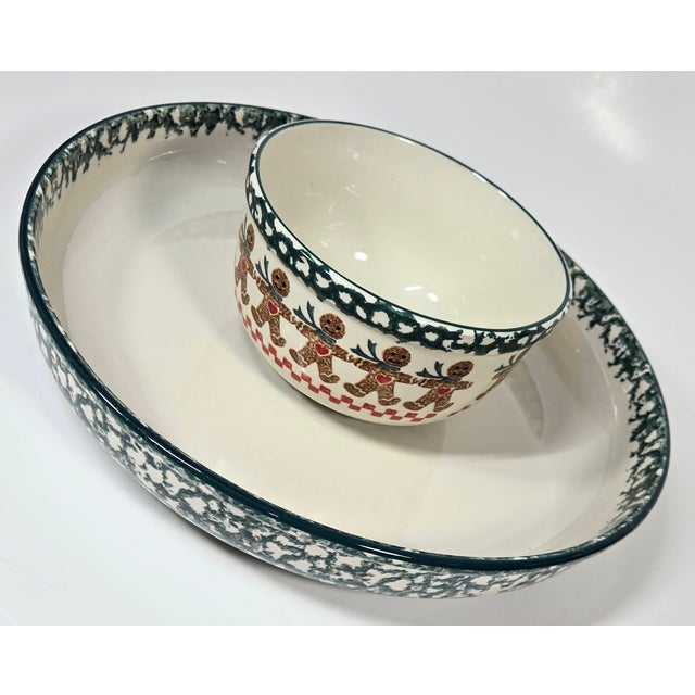 Brown Holiday Gingerbread Chip and Dip - Set of Two For Sale - Image 8 of 11