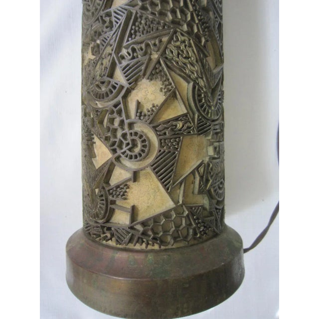 Vintage Wallpaper Roller Lamp For Sale - Image 4 of 5