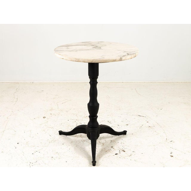 Vintage French Marble Topped Bistro Table With Iron Base Chairish