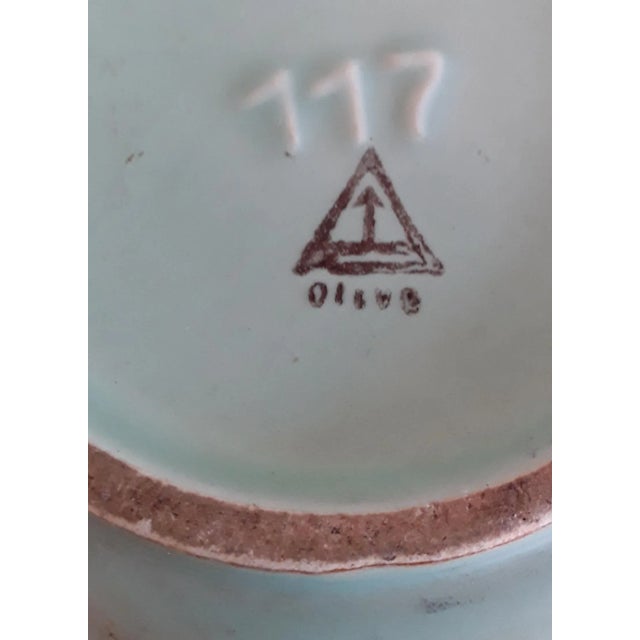 1970s Vintage Turquoise Glazed Ceramic Vase, 1970s For Sale - Image 5 of 6