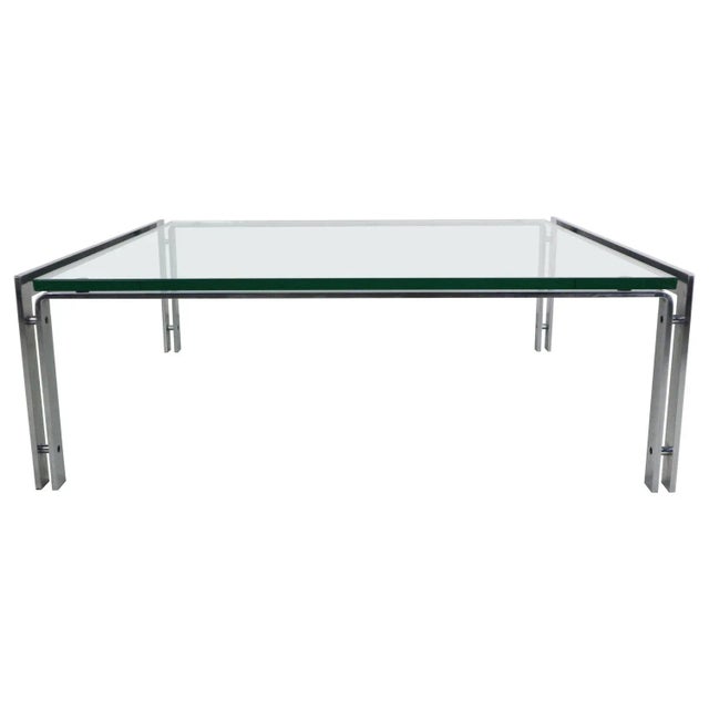 Large Dutch Metaform Steel & Glass Coffee Table attributed to Hank Kwint, 1970 For Sale - Image 12 of 12