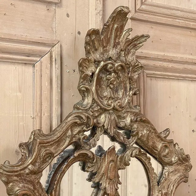 Wood Antique Italian Baroque Giltwood Wall Mirror For Sale - Image 7 of 12