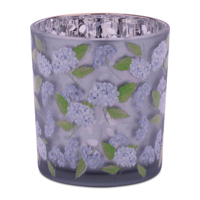 Kenneth Ludwig Chicago Frosted Hydrangea Print Votive Holder (Set of 3) For Sale - Image 4 of 4