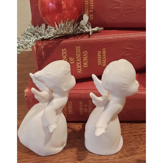 Traditional Vintage Porcelain Kissing Angel Figurines For Sale - Image 3 of 8
