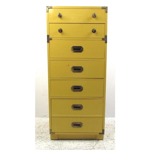 Vintage Modern Campaign Style Chest of Drawers For Sale In New York - Image 6 of 6