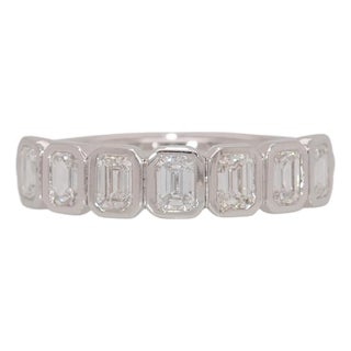 1 Carat Lab Grown Diamond Band Ring – Solid 14k Gold Wedding Band, Size 6.75 For Sale