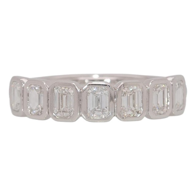 1 Carat Lab Grown Diamond Band Ring – Solid 14k Gold Wedding Band, Size 6.75 For Sale