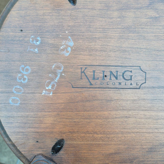 Late 20th Century Late 20th Century Kling Colonial / Ethan Allen Regency Style Mahogany 3-Tier Shelf Plant Stand Lamp Table For Sale - Image 5 of 7