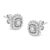 Contemporary .925 Sterling Silver 1/2 Cttw Round-Cut Diamond Halo Cluster Stud Earring (I-J Color, I2-I3 Clarity) - 2 Pieces For Sale - Image 3 of 7