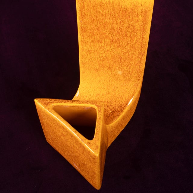 Space Age Sculptural Amber Ceramic Vase, Italy, 1970 For Sale - Image 18 of 18