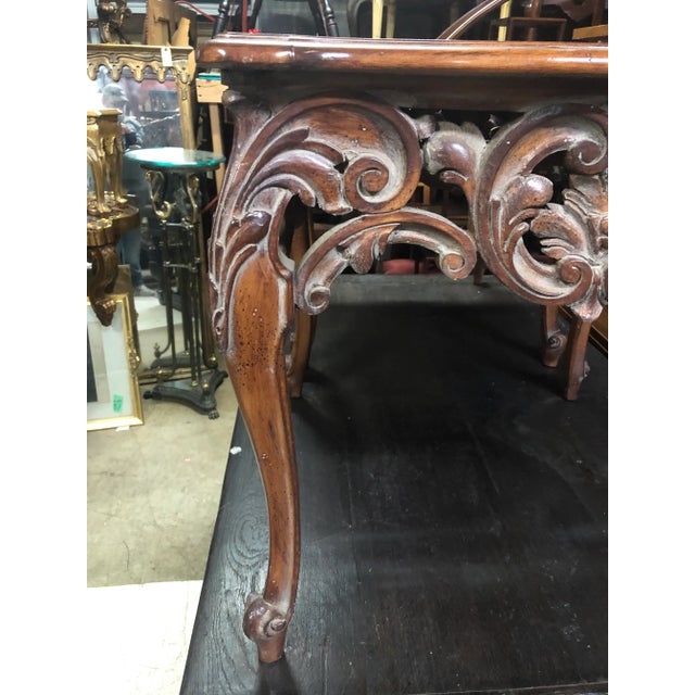 Brown French Style Carved Walnut End Tables - A Pair For Sale - Image 8 of 9
