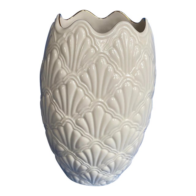 Lenox Jacquard Gold Vase For Sale