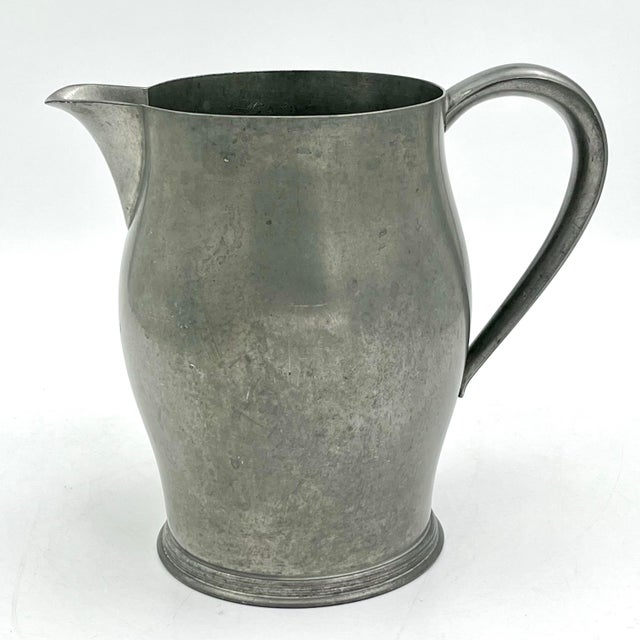 American Vintage Plymouth Pewter Pitcher Vase Made in Usa 8" High For Sale - Image 3 of 8