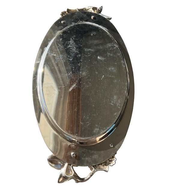 Late 20th Century Godinger Silverplate Grape & Vine Oval Serving Tray, Hollywood Regency For Sale In Oklahoma City - Image 6 of 7