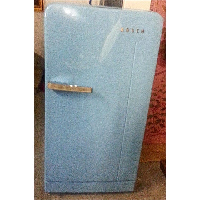 German Fridge in Blue and White from Bosch, 1950s, in Good conditions. Designed 1950 to 1959 This piece has an attribution...