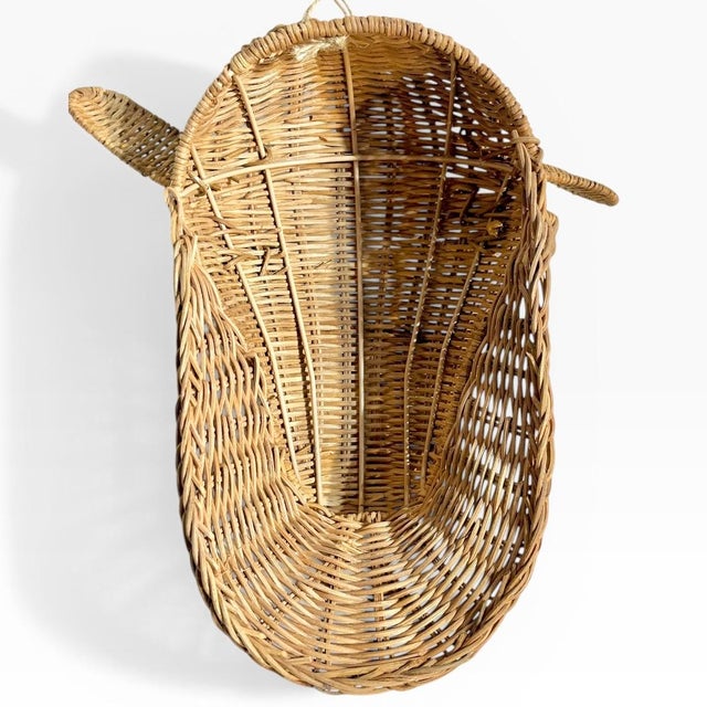 Vintage Mid-Century French Wicker Bull Head Wall Sculpture, Picasso Style For Sale - Image 4 of 12