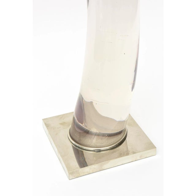 Silver 1970's Arched Gradient Lucite and Silver Plate Sculpture by Catherine Noll, France For Sale - Image 8 of 11