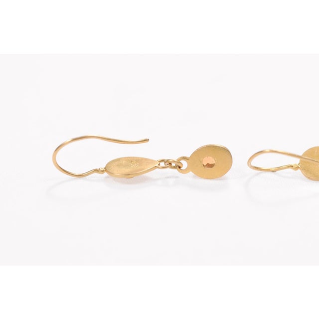 Gold Pair of 22k Gold Garnet Earrings, A Pair For Sale - Image 8 of 12