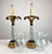 Brass Vintage Hollywood Regency Coastal Brass Palm Hurricane Shade Frederick Cooper Style Table Lamps - a Pair For Sale - Image 8 of 11