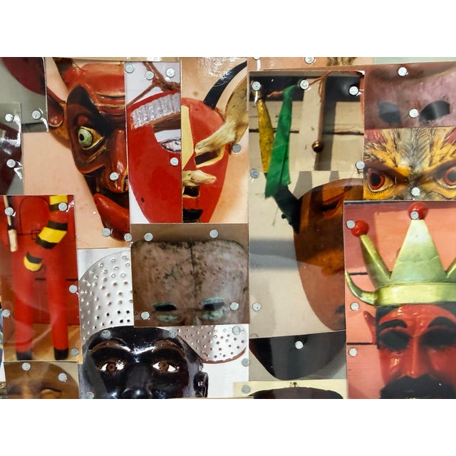Gold Robert Bagnasco Murray Las Mascaras Original Mixed Media, Circa 2001 For Sale - Image 8 of 12
