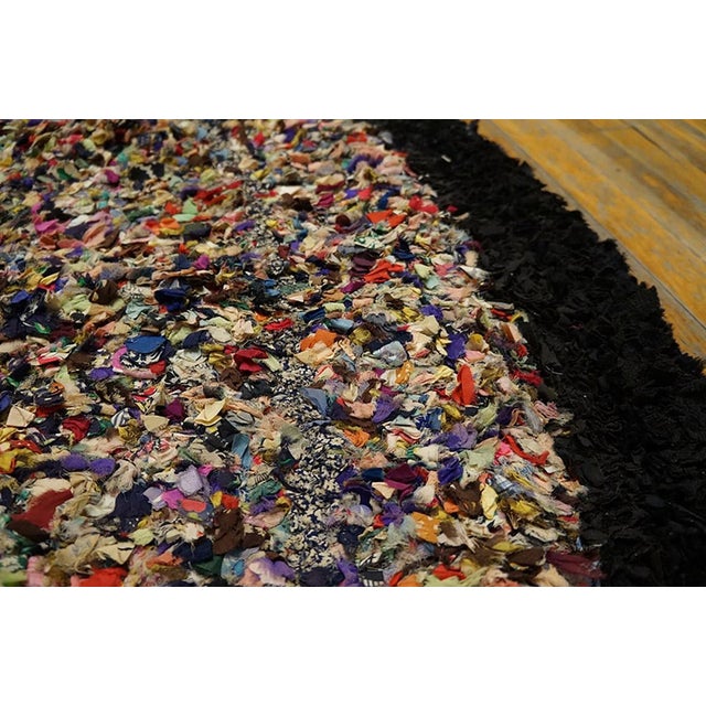 1930s Colorful Abstract Folk Art Antique American Hooked Rug 2'8" X 3'6" Handknotted Wool Carpet For Sale - Image 4 of 5