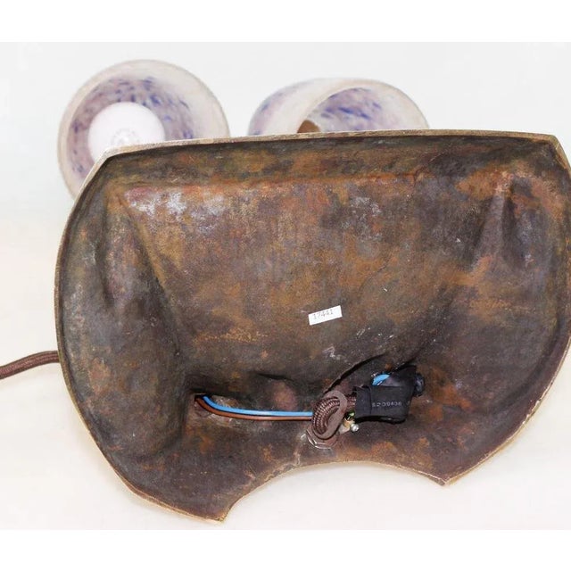 Bronze Bousquet Double Lamp, 1910s For Sale - Image 5 of 9