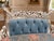 1970s French Artisan Louis XVI Silver Blue Settee For Sale - Image 10 of 18