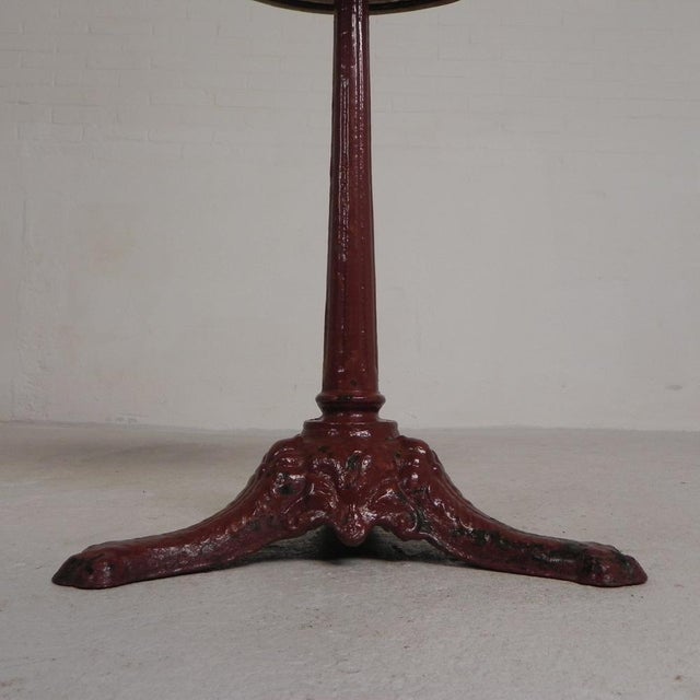Bistro Table with Cast Iron Legs and Marble Top, 1920s For Sale - Image 17 of 18