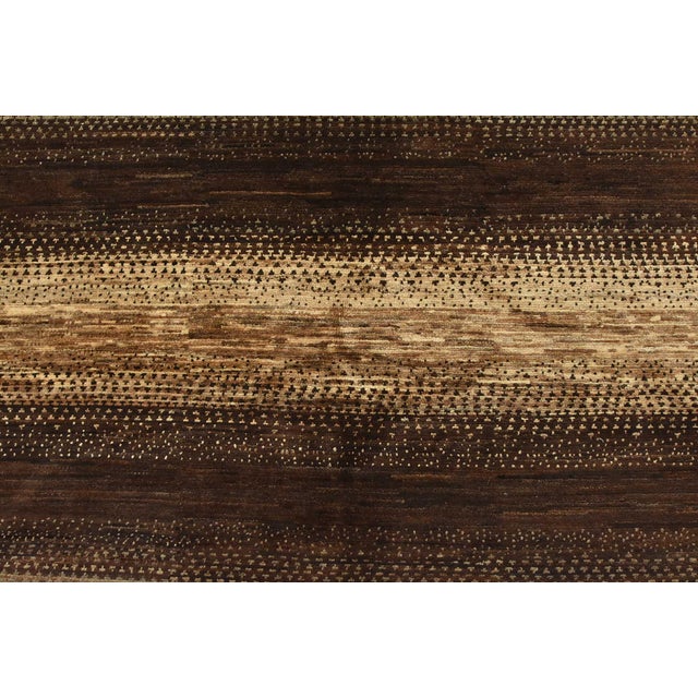 2020s Gabbeh Rug 5′ X 6’4” Brown Gray Wool Contemporary Hand-Knotted Carpet For Sale - Image 5 of 12