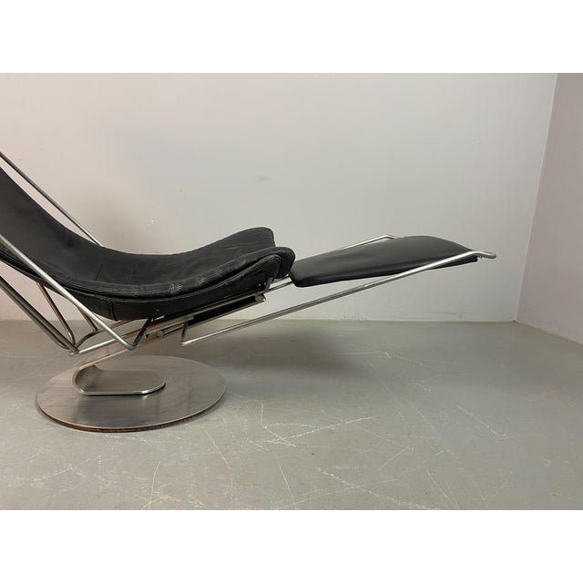 Mid-Century Modern Danish Interdane Lounge Chair in Black and Red Leather by Oluf Lund for Trio-Line, Denmark, 1990s For Sale - Image 16 of 17