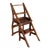 Vintage French Country Carved Oak Metamorphic Folding Chair Step Ladder For Sale