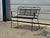 Vintage Woodard Style Wrought Iron Mesh Patio Bench For Sale - Image 9 of 12