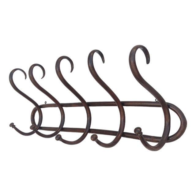 Vintage Wall Coat Rack in Bentwood, 1950s For Sale