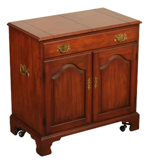 Henkel Harris Chippendale Style Cherry Flip-Top Server Bar Cart