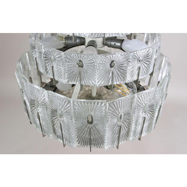 Vintage Three-Tier Glass Pendant Light by Rupert Nikoll, 1950 For Sale - Image 14 of 18