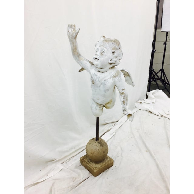 Antique Garden Cherub Sculpture For Sale - Image 11 of 11