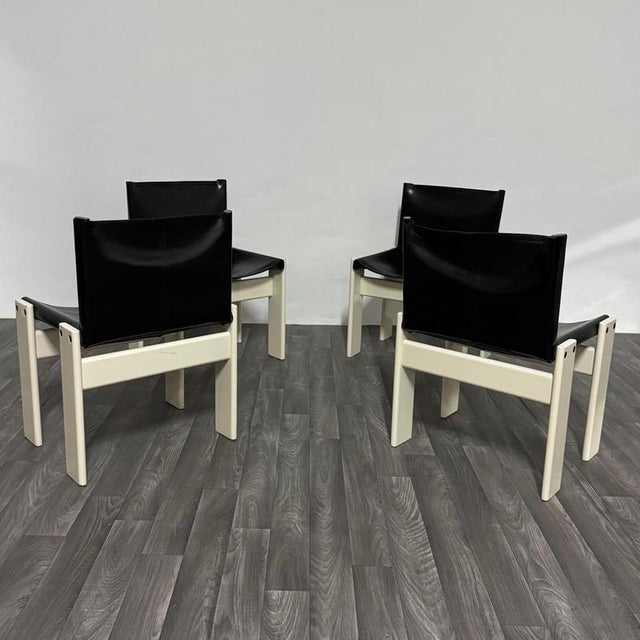 Monk Chairs attributed to Afra & Tobia Scarpa for Molteni&C, 1980s, Set of 4 For Sale - Image 10 of 18