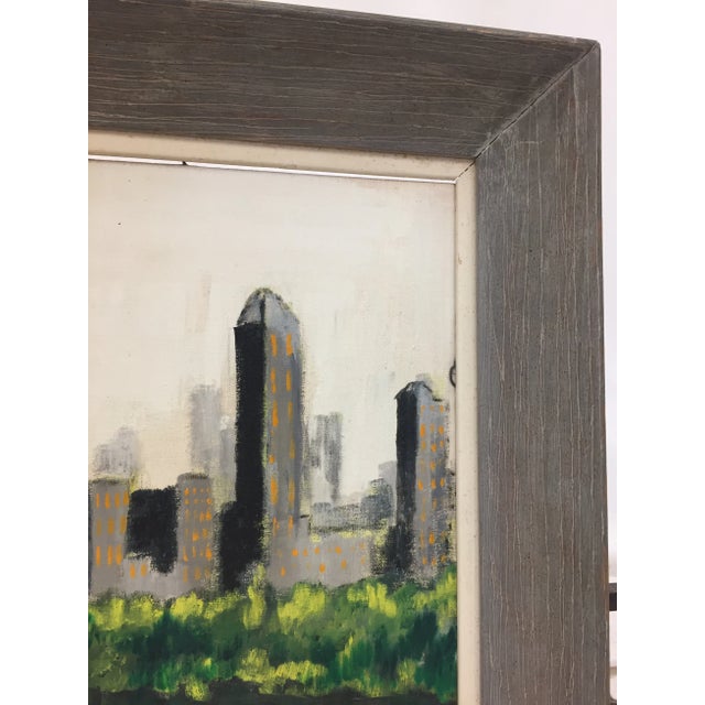 Mid 20th Century Framed & Signed City Scape Oil on Canvas Painting For Sale - Image 5 of 8