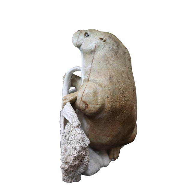 Early 21st Century Kevin Peters "Get Your Own Starfish" Brazilian Soapstone Sea Otter Sculpture For Sale - Image 5 of 13